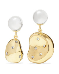 Mounser Aalto Nucleus Gold And Rhodium Plated Crystal Earrings
