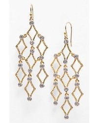 Alexis Bittar Elets Chandelier Earrings Gold Crystal