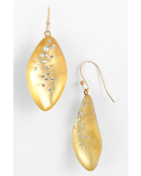 Alexis Bittar Lucite Dust Long Leaf Statet Earrings Gold