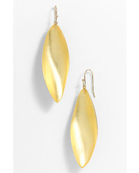 Alexis Bittar Lucite Long Leaf Statet Earrings Gold