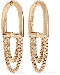 Eddie Borgo Allure Chain Gold Plated Hoop Earrings One Size