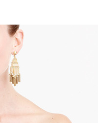 J.Crew Antique Gold Chandelier Earrings With Tassels