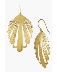 Argento Vivo Fan Large Drop Earrings Gold