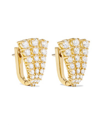 Melissa Kaye Aria Fan Huggie 18 Karat Gold Diamond Earrings