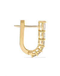 Melissa Kaye Aria U Huggie 18 Karat Gold Diamond Earrings