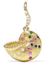 Aurelie Bidermann Aurlie Bidermann Nautilus Keeper 18 Karat Gold Multi Stone Earring