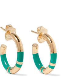 Aurelie Bidermann Aurlie Bidermann Positano Enameled Gold Plated Hoop Earrings One Size
