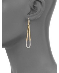 John Hardy Bamboo Diamond 18k Yellow Gold Drop Earrings