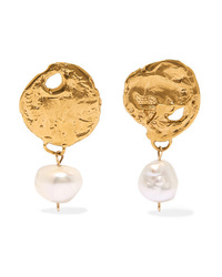 Alighieri Beacon Gold Plated Pearl Earrings