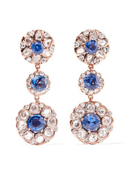 Selim Mouzannar Beirut 18 Karat Gold Diamond And Sapphire Earrings