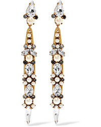 Erickson Beamon Born Again Gold Plated Swarovski Crystal And Faux Pearl Earrings One Size