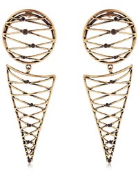 Alcozer & J Brass Earrings W Garnets