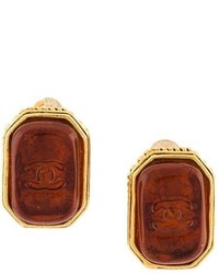 Chanel Vintage Cc Logo Clip On Earrings