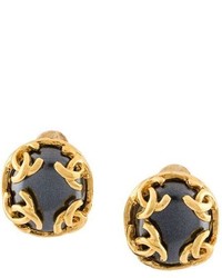 Chanel Vintage Cc Logo Clip On Earrings