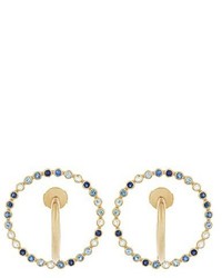 Charlotte Chesnais Fine Jewellery Saturn Medium Sapphire Topaz Gold Earrings