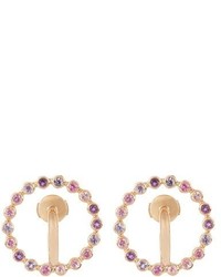 Charlotte Chesnais Fine Jewellery Saturn Small Sapphire Amethyst Gold Earrings