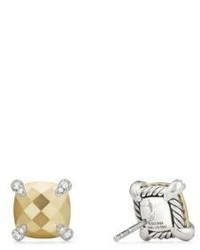 David Yurman Chatelaine Stud Earrings With 18k Gold And Diamonds