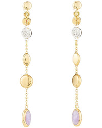 Roberto Coin Classic 18k Yellow Gold Diamond Violet Enamel Dangle Earrings