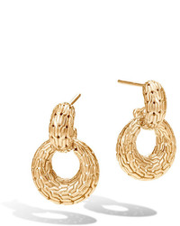 John Hardy Classic Chain Hoop Drop Earrings In 18k Gold