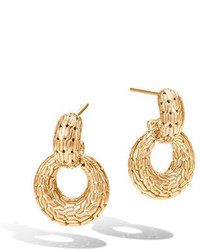 John Hardy Classic Chain Hoop Drop Earrings In 18k Gold