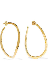 Ippolita Classico Hammered 18 Karat Gold Hoop Earrings