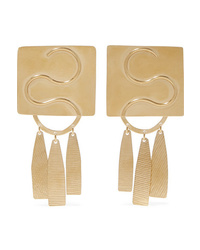 Annie Costello Brown Clea Gold Tone Earrings