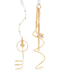 Mounser Corkscrew Gold And Rhodium Plated Crystal Earrings