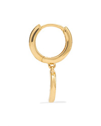 Andrea Fohrman Crescent 18 Karat Gold Diamond Hoop Earring