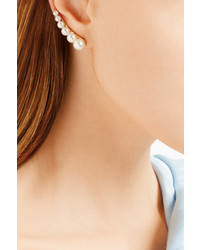 Sophie Bille Brahe Croissant De Perle 14 Karat Gold Pearl Ear Cuff