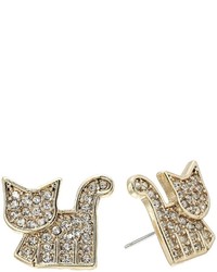 Betsey Johnson Crystal And Gold Stud Earrings Earring