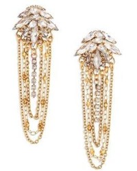 Erickson Beamon Crystal Draped Chain Earrings