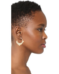 Alexis Bittar Crystal Encrusted Pleated Hoop Earrings