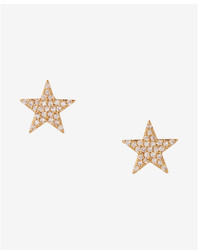 Express Cubic Zirconia And Gold Star Stud Earrings