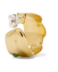 Leigh Miller Dali Gold Tone Multi Stone Hoop Earrings