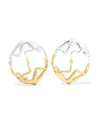 Paola Vilas Dana Silver And Gold Plated Earrings
