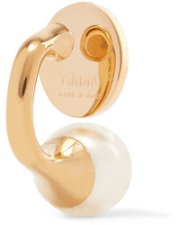 Chloé Darcy Gold Tone Swarovski Pearl Earrings
