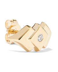 LOREN STEWART Deco 14 Karat Gold Cubic Zirconia Earrings