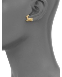 Temple St. Clair Deer Diamond 18k Yellow Gold Stud Earrings