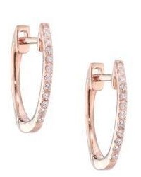 Ef Collection Diamond 14k Rose Gold Huggie Earrings05
