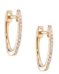 Ef Collection Diamond 14k Yellow Gold Huggie Earrings05