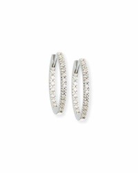 Memoire Diamond Eternity Hoop Earrings In 18k White Gold