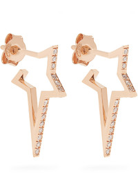 Diane Kordas Diamond Rose Gold Mini Star Earrings