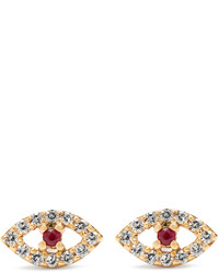 Ileana Makri Diamond Ruby Rose Gold Earring