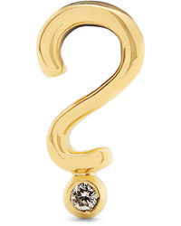 Alison Lou Diamond Yellow Gold Question Mark Earring