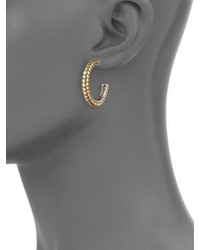John Hardy Dot 18k Yellow Gold Sterling Silver Hoop Earrings1