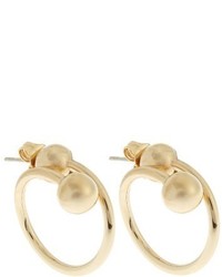 J.W.Anderson Double Sphere Gold Plated Hoop Earrings