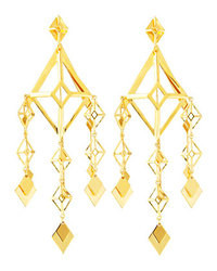 Eddie Borgo Gold Large Lattice Chandelier Earrings