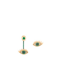 Delfina Delettrez Eyes On Me Diamond And Emeralds Earrings