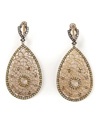 Loree Rodkin Filigree Diamond Tear Drop Earrings