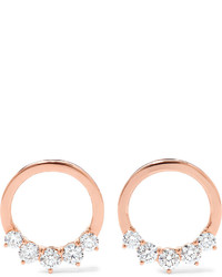Anita Ko Floating 18 Karat Rose Gold Diamond Hoop Earrings One Size